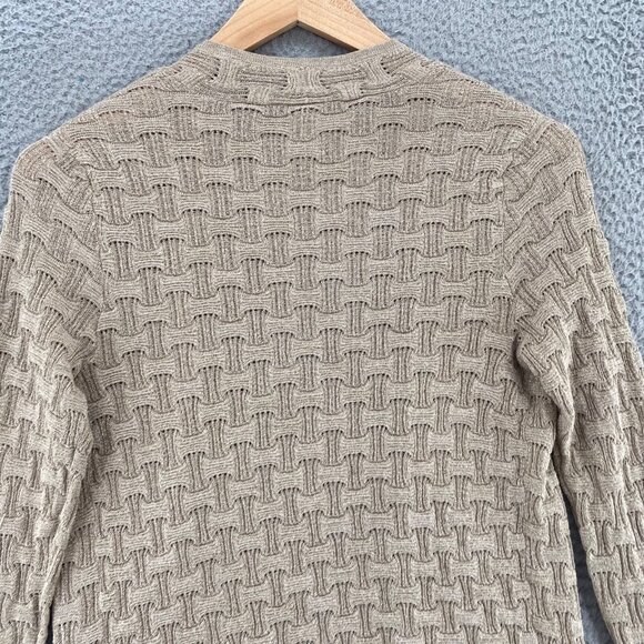 Chicos Sweater Womens 0 US Small Beige Travelers Glitter Open Cardigan Stretch - Picture 4 of 9